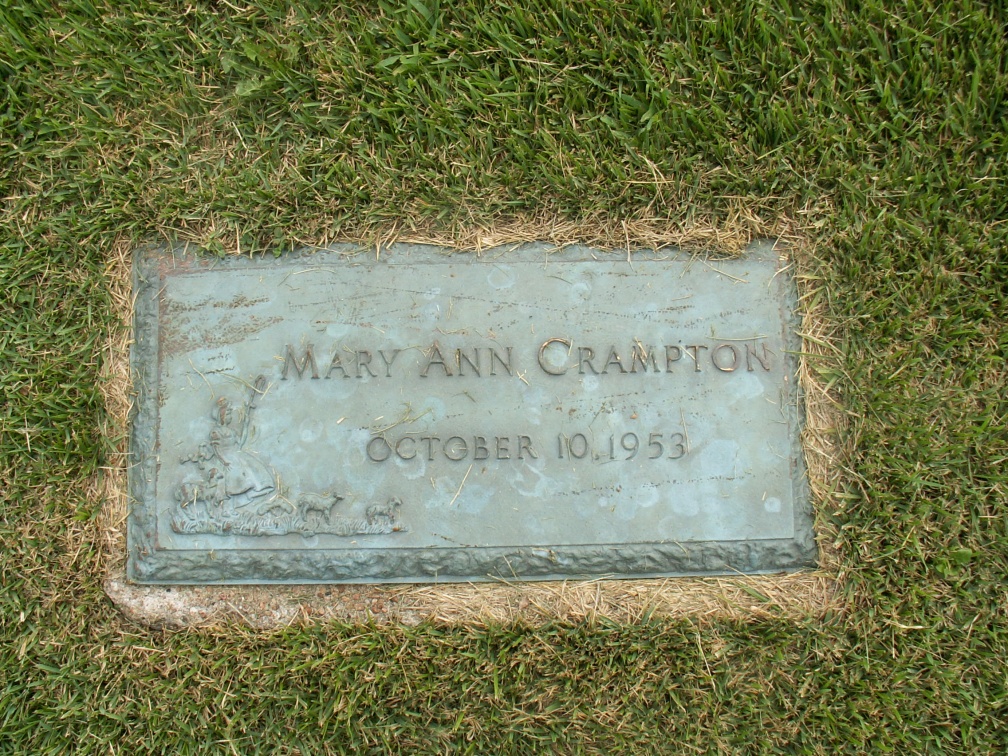 Mary Ann Crampton  10 Oct 1953 - 10 Oct 1953 