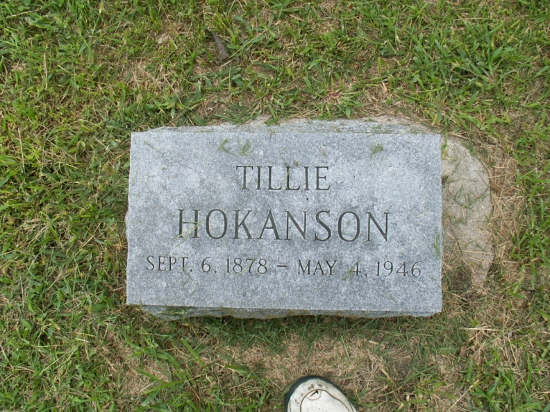 Tillie Hokanson Sept. 6, 1878 - May 4, 1946